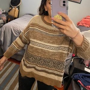 Tan & Pattern ZaraKnit Knit oversized sweater